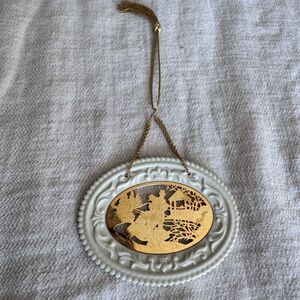 Lenox Christmas Ornament Gold Skaters